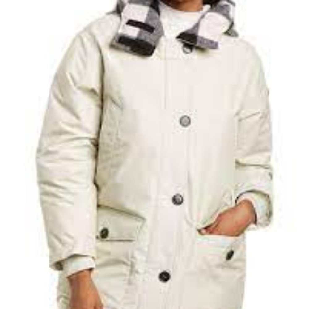 woolrich reversible wool-trim down parka